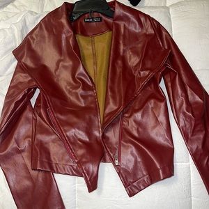 Red leather jacket